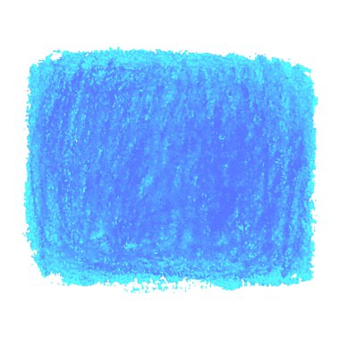 Mavi mum boya karalama doku leke üzerinde izole beyaz arka plan