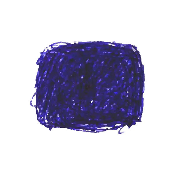 Kék toll firka textúra foltot a elszigetelt fehér háttér — Stock Vector