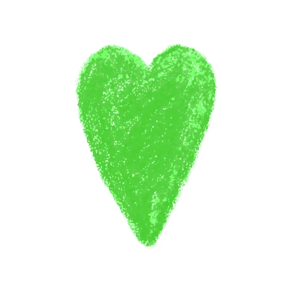 Ilustracja kolorowy serca kształt rysowany za pomocą kredki — Wektor stockowy