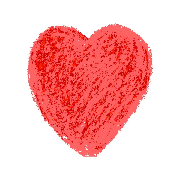 Renkli kalemler ile çekilmiş renkli resimde kalp şekli — Stok Vektör