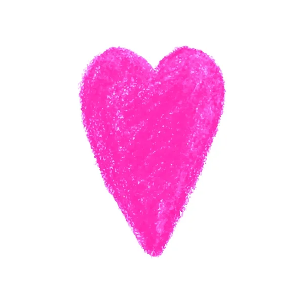Illustration colorée forme de coeur dessinée avec des crayons de couleur — Image vectorielle