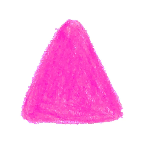 Pink farveblyant tekstur plet trekant form isoleret på hvid baggrund – Stock-vektor