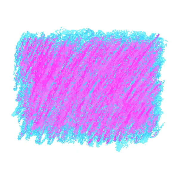 Mancha de textura de garabato de crayón rosa y azul aislada sobre fondo blanco — Vector de stock