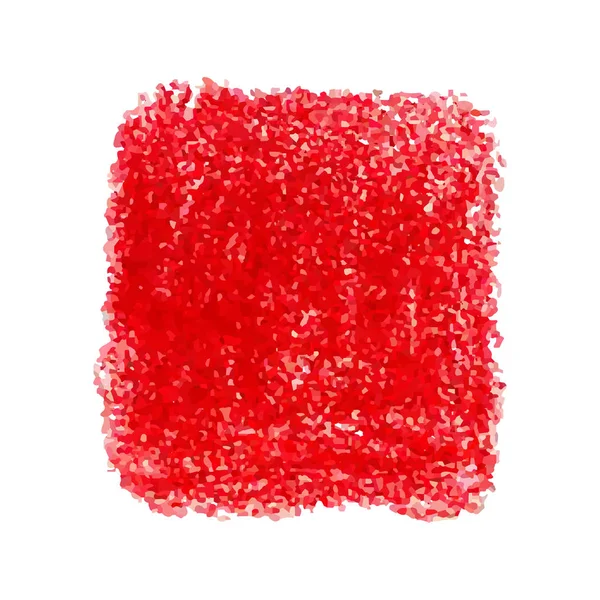 Creyon vermelho textura rabiscar mancha isolada no fundo branco — Vetor de Stock