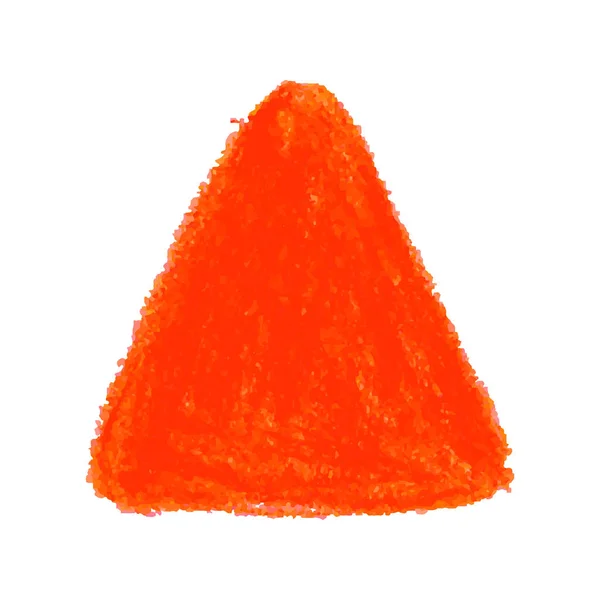 Crayon rouge gribouiller texture tache triangle forme isolé sur fond blanc — Image vectorielle