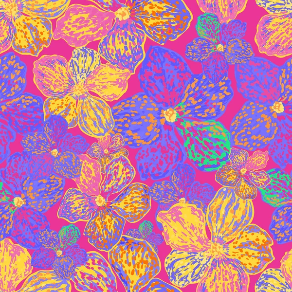 Vector patrón floral inconsútil colorido — Vector de stock