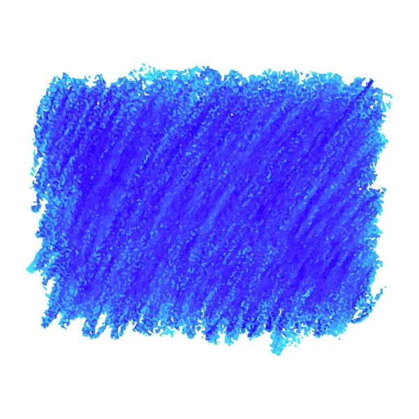 Crayon bleu gribouiller texture tache isolée sur fond blanc — Image vectorielle