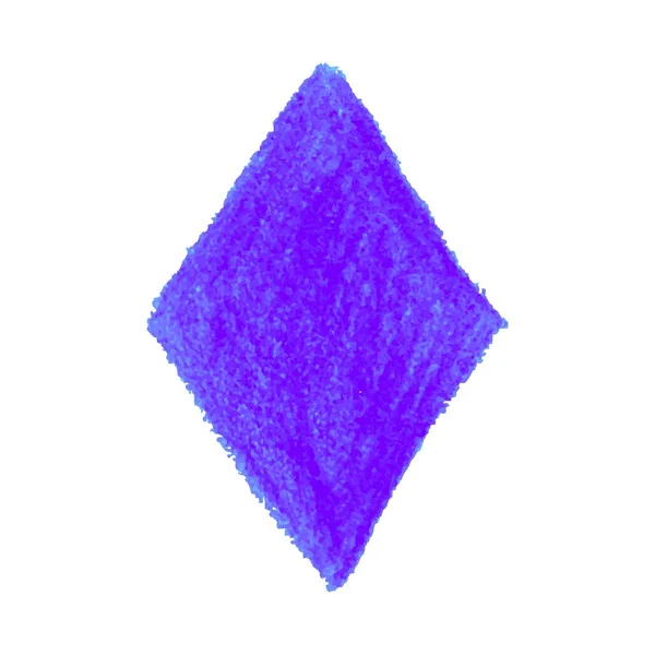 Fioletowa Kredka kulas tekstura plama rhombus kształt na białym tle — Wektor stockowy
