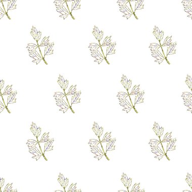 Otlar, bitkiler ile dikişsiz desen