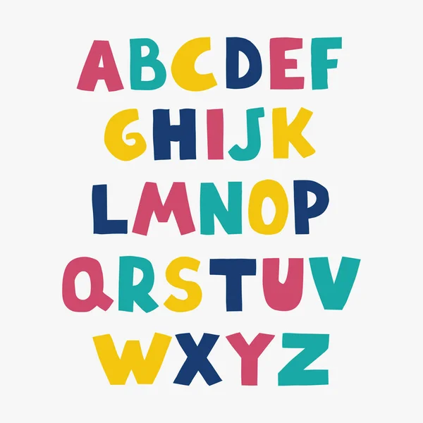 Positivo alfabeto colorato per bambini — Vettoriale Stock