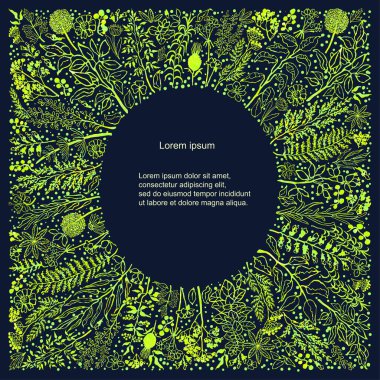 Yapraklı çiçek vektör şablonu