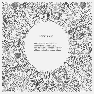 Yapraklı çiçek vektör şablonu