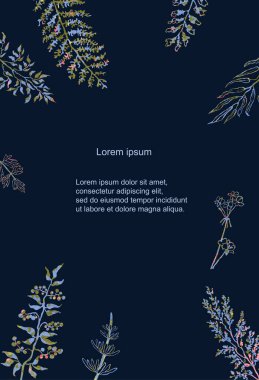 Yapraklı çiçek vektör şablonu