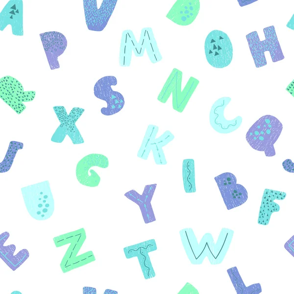 Fond sans couture avec des lettres colorées — Image vectorielle