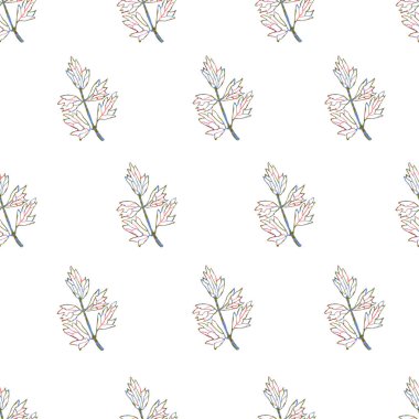 Otlar, bitkiler ile dikişsiz desen