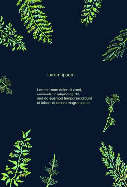 Yapraklı çiçek vektör şablonu