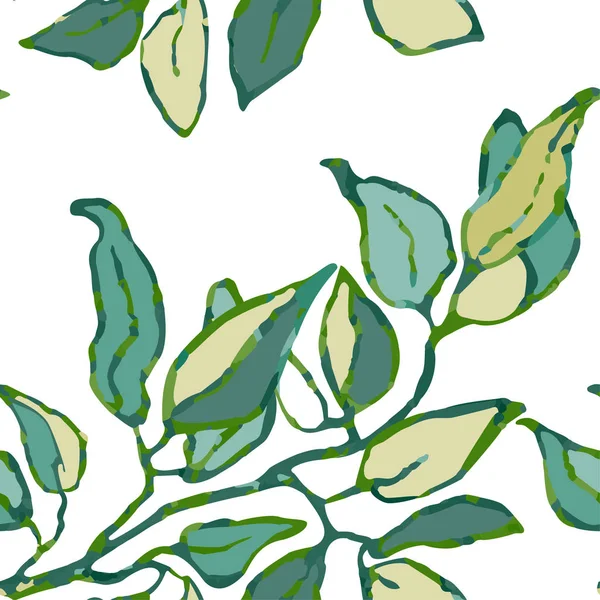 Modello senza cuciture con foglie — Vettoriale Stock