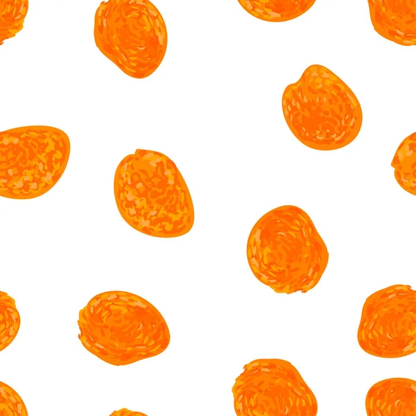 Saemless achtergrond met illustratie van gedroogde abrikozen geïsoleerd op witte achtergrond — Stockvector