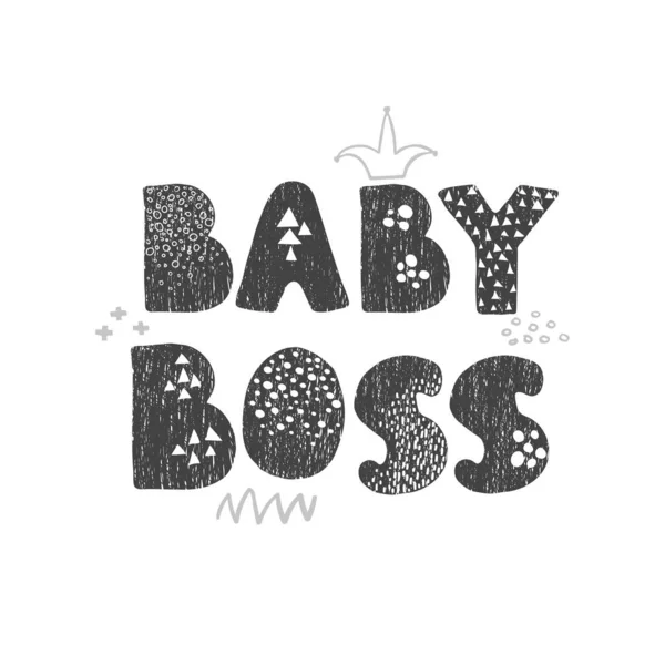 Baby Boss - zabawny plakat przedszkolny z napisem — Wektor stockowy