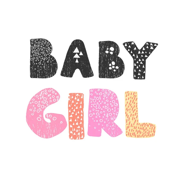 Baby Girl - αφίσα παιδικό δωμάτιο με γράμματα — Διανυσματικό Αρχείο