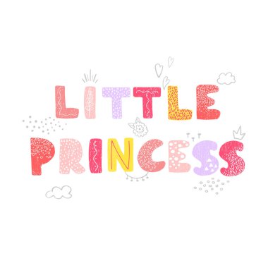 Bird and hand drawn lettering - Little princess