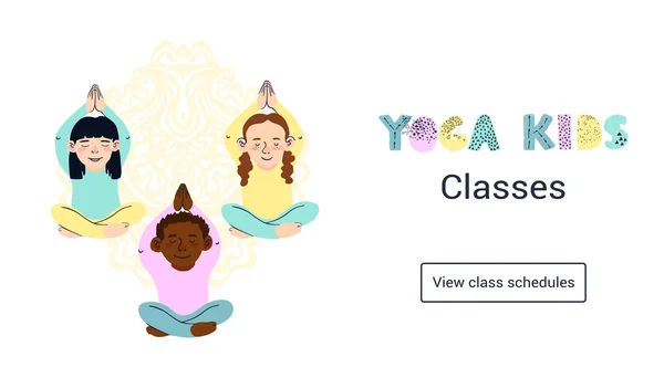 Web banner template Kids Yoga Classes — 图库矢量图片