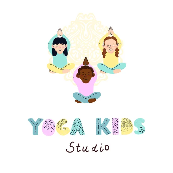 Logo studio jogi dla dzieci — Wektor stockowy