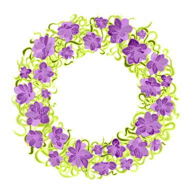 Renkli çiçek çelenkleriyle arka plan