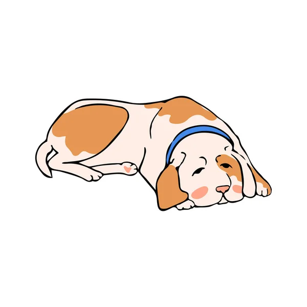 Dog lies waiting for owner — ストックベクタ