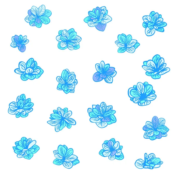 Flores azules de primavera — Vector de stock