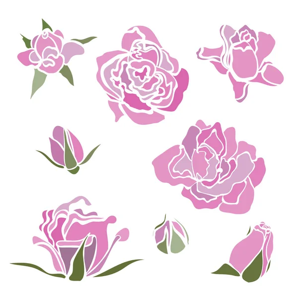 Conjunto con rosa rosa — Vector de stock