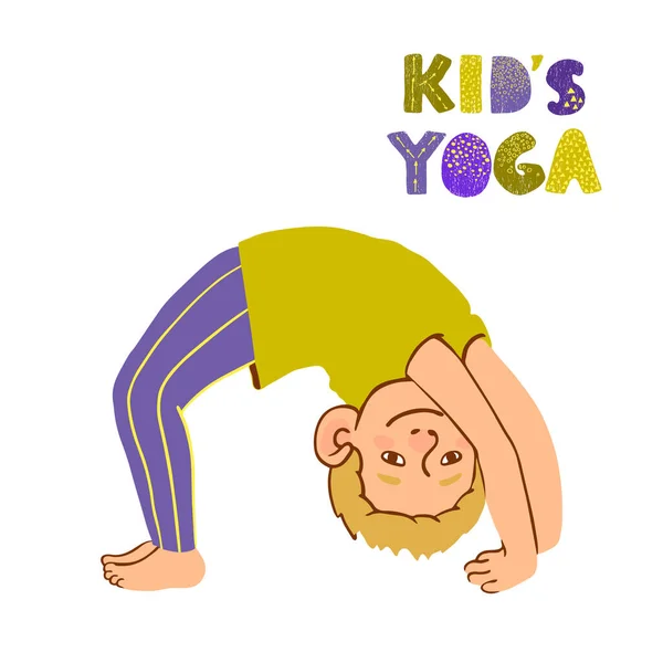 Illustrations of little boy doing yoga — Stock Vector