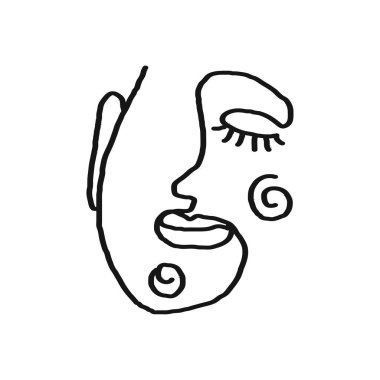 Bir satırlık portre resimli modern poster