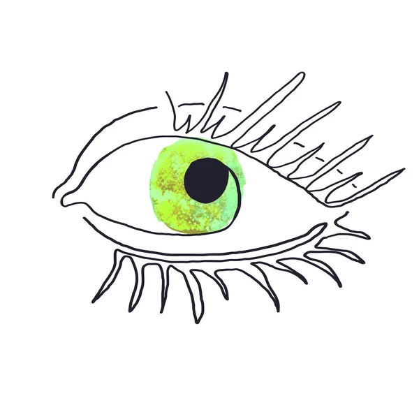 Modernes Plakat mit Abbildung einer Zeile Auge — Stockvektor