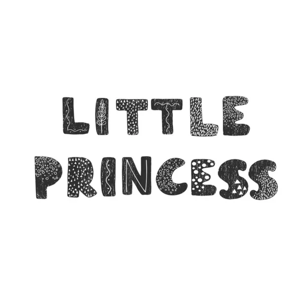 Kézzel rajzolt betűk - kis hercegnő — Stock Vector