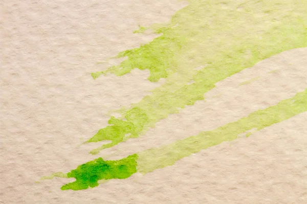 白い紙の上の絵筆の緑のストローク — ストック写真