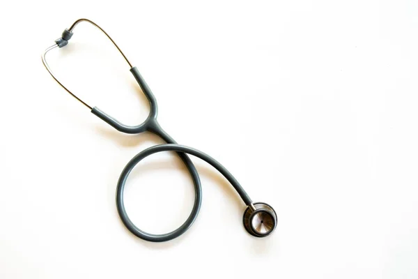 Stethoscope on a white background with space for text. — Stock Photo, Image