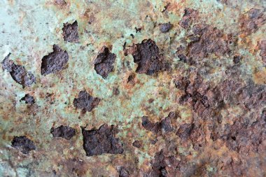 Çatlaklı yeşil paslı metalin Grunge deseni