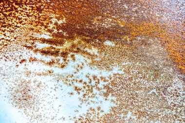 Eski grunge vintage arkaplan: mavi pai ile paslı metal yüzey