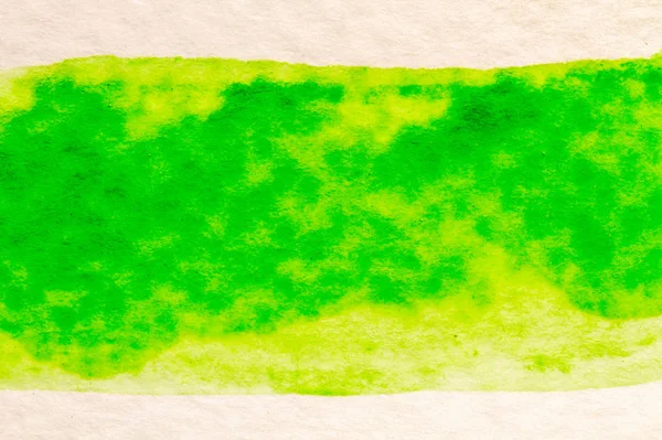 Green stroke of the paint brush on white paper — Stock Photo, Image
