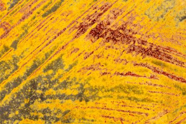 Eski grunge vintage arkaplan: mavi pai ile paslı metal yüzey