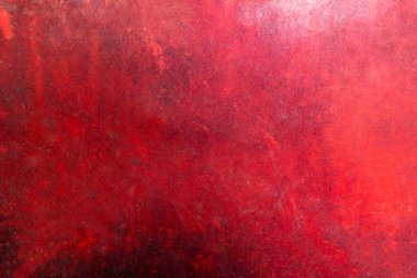 Pis kırmızı doku, metal teknenin eski yüzeyi, soyut arkaplan