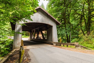 Usa, Washington Eyaleti, Woodland. Vancouver, Washington yakınlarındaki Cedar Creek üzerindeki köprüde..