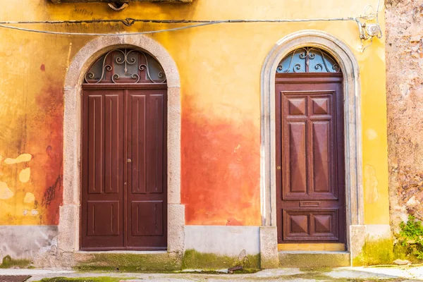 stock image Italy, Sicily, Province of Messina, Novara di Sicilia. Decorative doors in the medieval hill town of Francavilla di Sicilia.