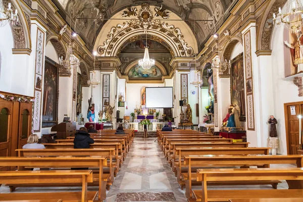 Italia Sicilia Provincia Messina Caronia Abril 2019 Vista Interior Chiesa — Foto de Stock