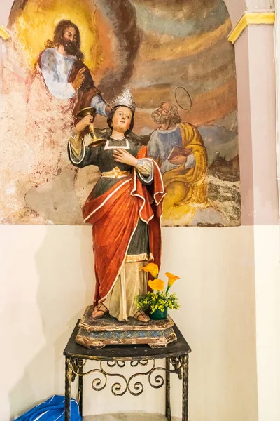 Włochy Sycylia Prowincja Mesyna Karonia Kwietnia 2019 Wnętrze Chiesa Nicolo — Zdjęcie stockowe