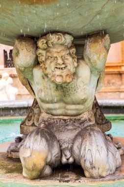 İtalya, Sicilya, Palermo ili, Palermo. 20 Nisan 2019. Palermo şehrindeki Fontana Pretoria, Praetorian Çeşmesi..