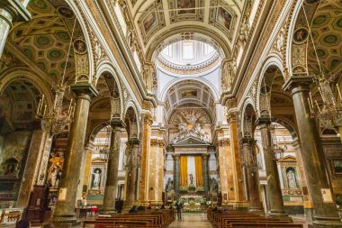İtalya, Sicilya, Palermo ili, Palermo. 21 Nisan 2019. 1184 yılında inşa edilen bir Unesco Dünya Mirası Alanı olan Palermo Katedrali 'nin iç manzarası..