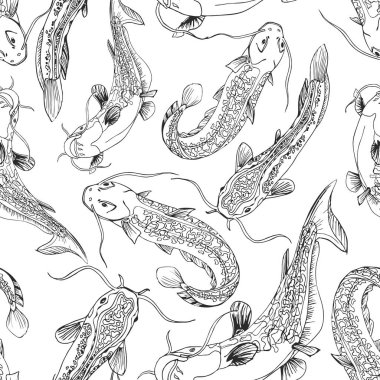 Vektör yayın balığı desen