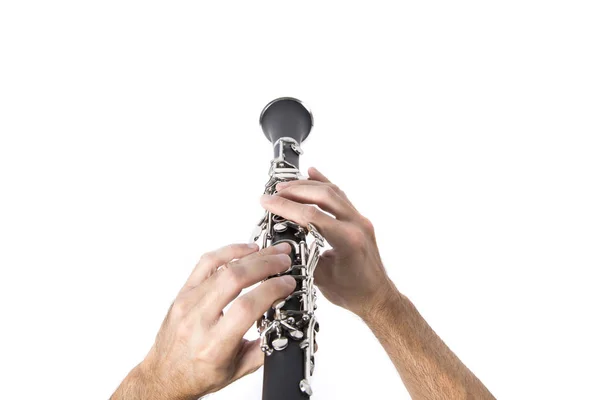 Homem tocando clarinete — Fotografia de Stock